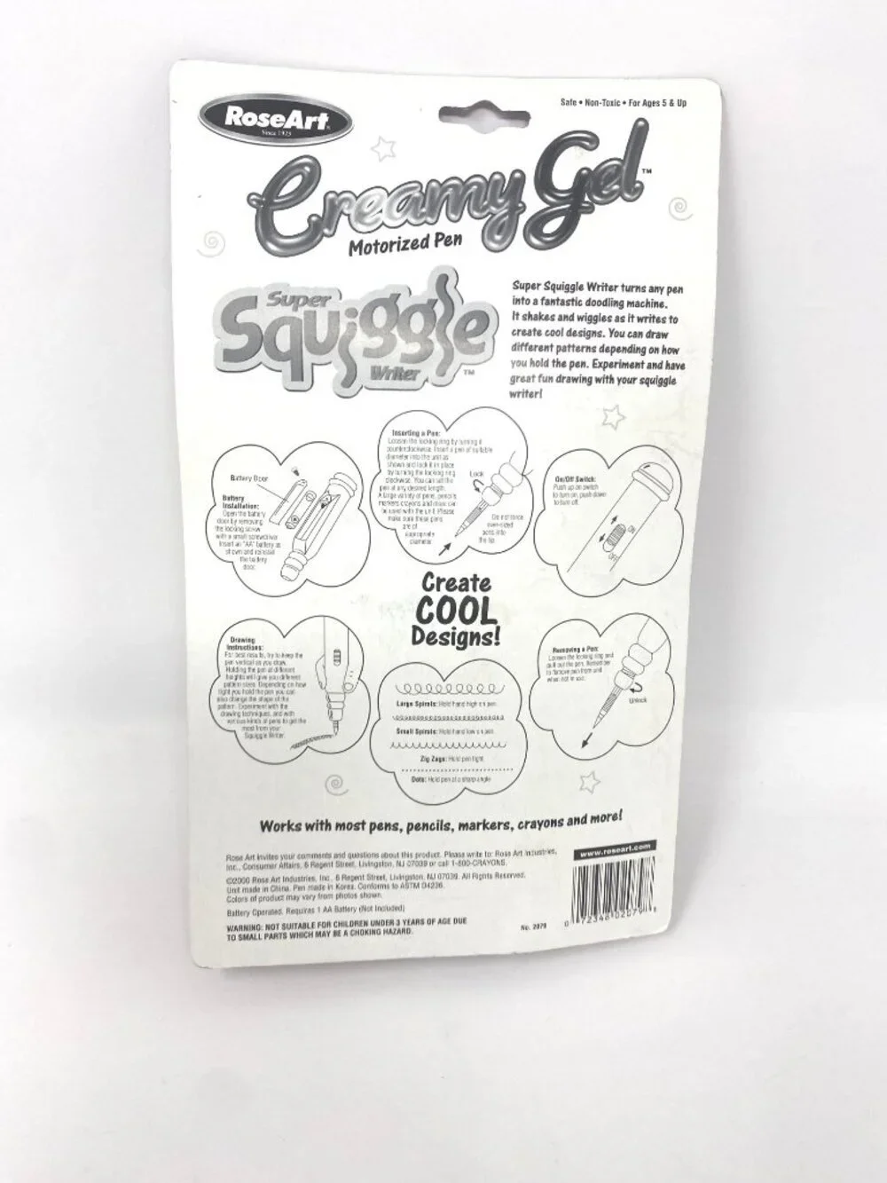 Rose Art Creamy Gel Motorized Pen Super Squiggle Writer Drawing Art Doodle